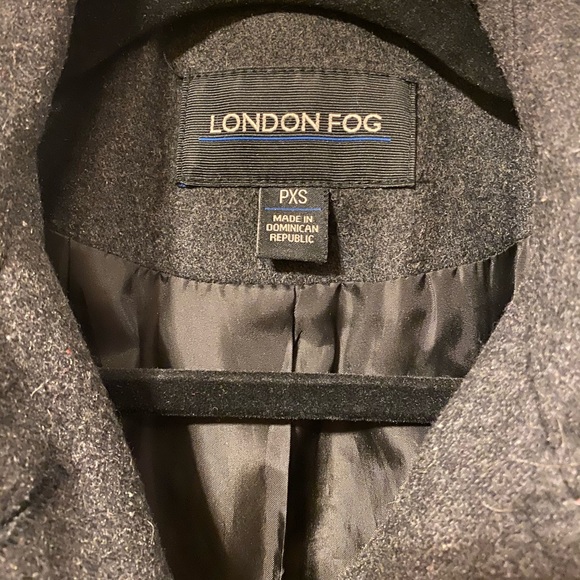 London Fog Wool Pea Coat Jacket XS Charcoal Gray - Picture 4 of 7